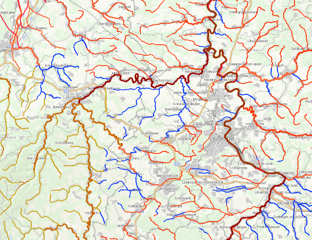 Biozönotisch bedeutsamer Fließgewässertyp LUBW